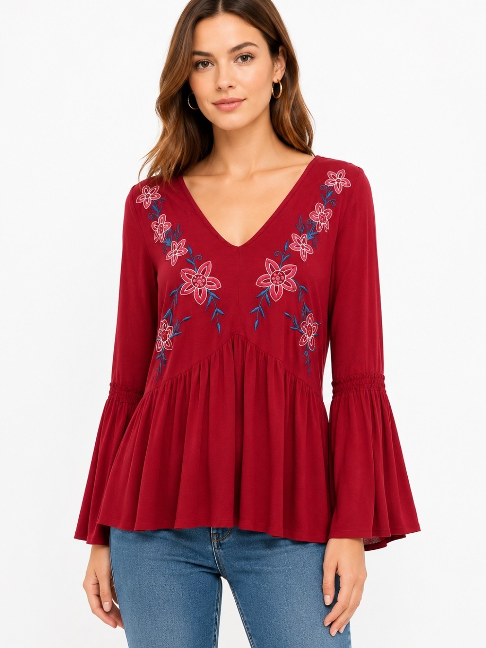 New Directions Embroidered Boho Tunic Top XL Excellent Condition